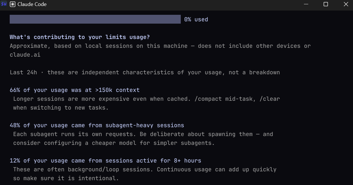 Commande /cost de Claude Code affichant le coût et les tokens de la session